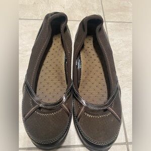 LL BEAN Women's Brown Suede Slip On Bicycle Toe Loafer Shoes Size 8 M